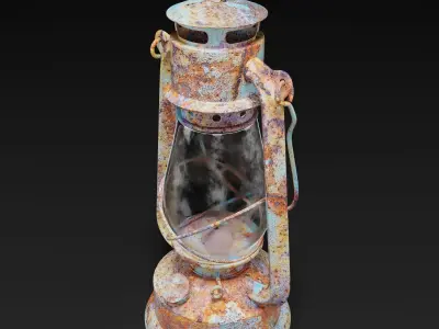 Old Oil Lamp 3D model