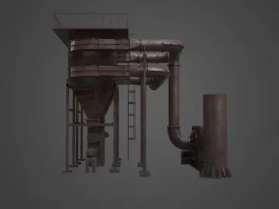 Factory Element - Silo Low-poly 3D model