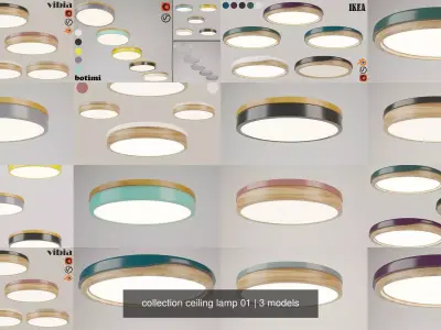 collection ceiling lamp 01 3D Model Pack