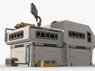 Factory Industrial Sci Fi x16 Low-poly 3D model