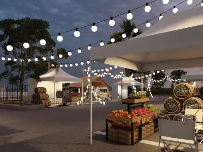  3D Exterior Scene 3D model design noel and public 3D model