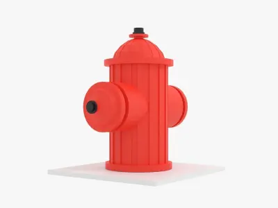 Fire Hydrant Low-poly 3D model