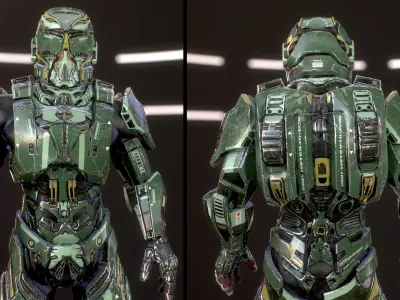 Sci-Fi Armor 4 Low-poly 3D model