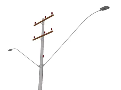 Concrete Lamp Post - Light Pole - Light Post - Street Light 24 3D model