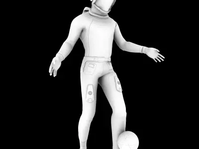 astronout astronaut with soccer ball Low-poly 3D model