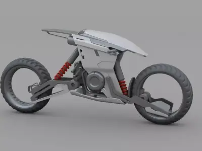 sci-fi motorbike rigged vehicle 3D model
