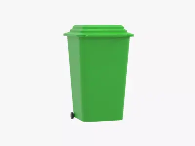 Dustbin trash can Low-poly 3D model