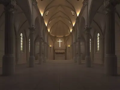 Church Interior 03 3D model