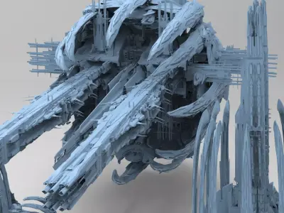 Sci Fi Wraith Claw City interceptor City Hub 3 models 3D model