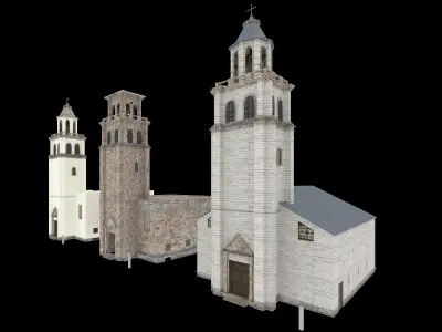 Church - 3 Types Low-poly 3D model