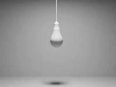 the lamp light bulb hanging in air Free 3D model