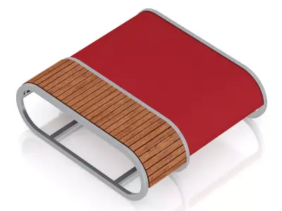 Modern Red Footrest 3D model