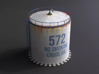 PBR Lowpoly Crude Oil - Oil Tank Game Ready Asset Low-poly 3D model