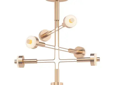 AMARILIS modern brass chandelier with four lights 3D model
