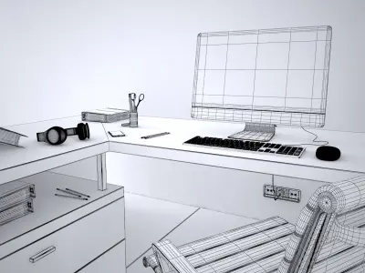 Office Desk - Interior Office Furniture 03 3D model