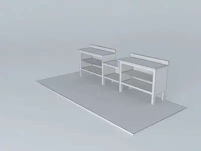 Workbench wooden bench Free 3D model