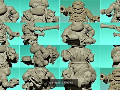 Toad team 3D Model Pack