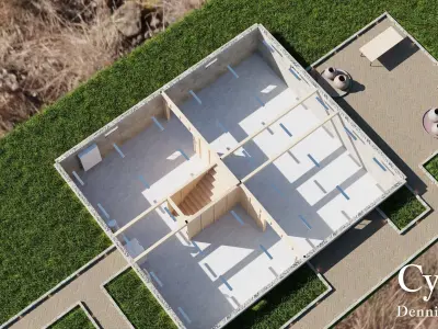 Modular Classic Style American House 11 Low-poly 3D model