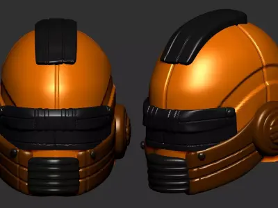 helmet high poly sculpt 3d printable ver 7 3D model 3D model
