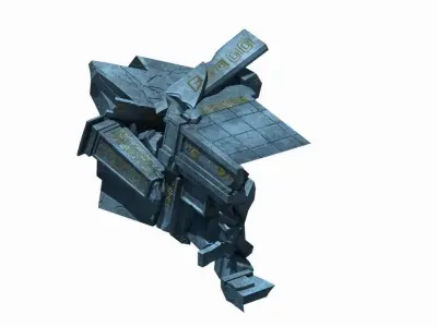 Game Dungeon - damaged pillars 02 3D model