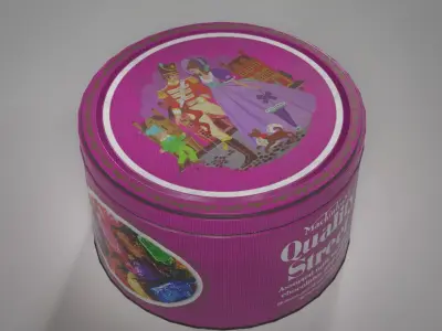 Old Quality Street Chocolate Sweet Tin Low-poly 3D model