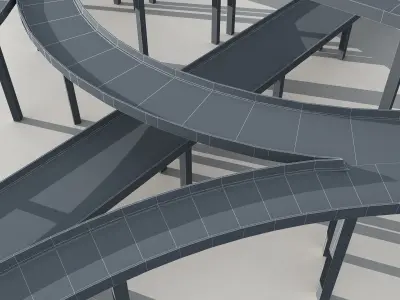 Highway Road Viaduct Flyover 05 3D model