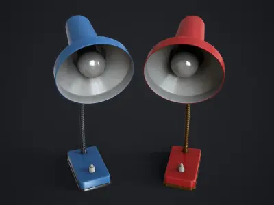 Retro table lamp Low-poly 3D model purchase