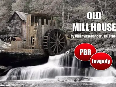 Old Mill House Low-poly 3D model