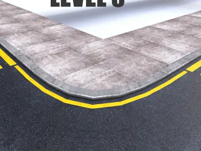 Modular Road Low-poly 3D model