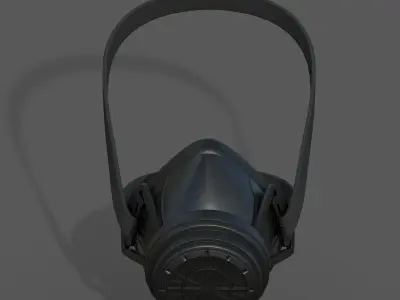 Gas mask protection futuristic technology armor develop  Low-poly 3D model