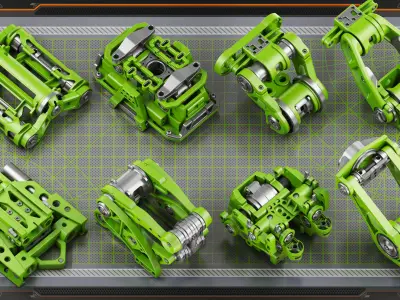 Sci-Fi Hard Surface Mechanical KITBASH 420 DETAILS 3D model