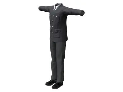 Conductor Ticketer Greeter Driver Postman Style Uniform Low-poly 3D model