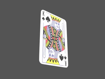 Poker Cards Spades King V1 001 Low-poly 3D model