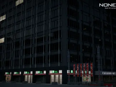 NYC Building Paramount Plaza Low-poly 3D model