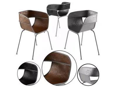 Scoop Chair industry west Low-poly 3D model