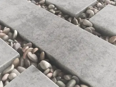 Tile square pebble  low 2 n2 3D model