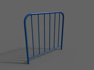PBR Pedestrian Guard Rail Blue V2 Low-poly 3D model