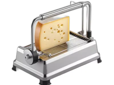 Professional Wire Cheese Slicer with Cheese Low-poly 3D model