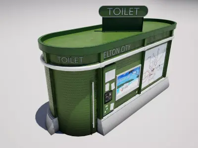 Public Urban City Toilet 3D model