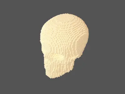 Voxel Skull Round Style v1 001 3D model
