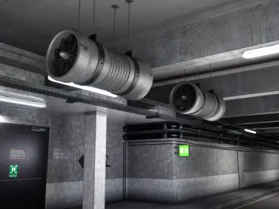 Modular Tunnel Segments Low-poly 3D model