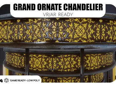 Grand Chandelier - Game Ready Low-poly 3D model