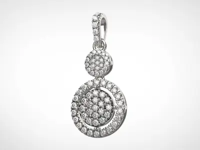 PE07 Classic Solitaire Pendant half ct CAD STL 18K  3g 3D print model