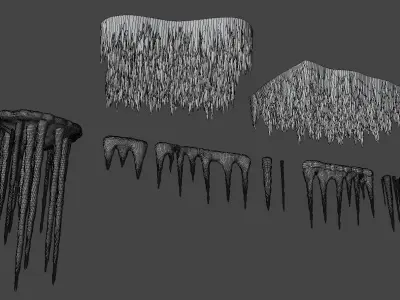 Icicles Pack Low-poly 3D model