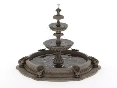 Fountain 03 PBR Realistic Low-poly 3D model