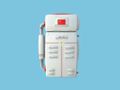 Astronaut Backpack 02 - China Red - Character Design Fashion Low-poly 3D model