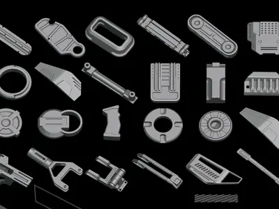 200 Detail  Hard Surface Kitbash  3D model