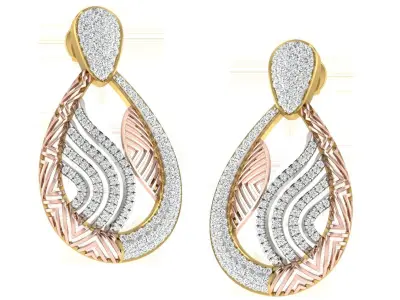 Women Pendant Earring Sets 3dm STL OBJ FBX Renders Details 3D print model 5