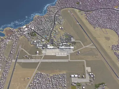 Dakar - Airport - DKR Low-poly 3D model