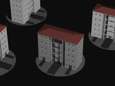 Residential urban building v1 Low-poly 3D model